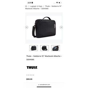 Thule - Subterra 15" Macbook Attache - 3204085 - For a 15" MacBook plus iPad